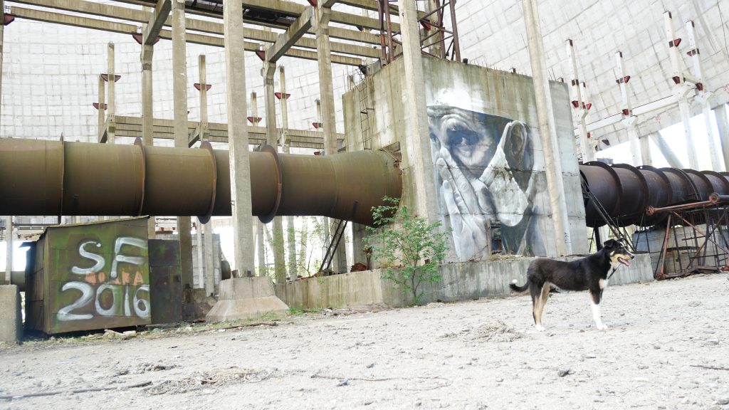 Mashka at the Cooling Tower